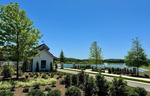 view of yard with a water view