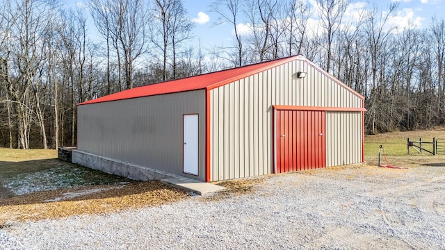 view of outbuilding featuring a garage