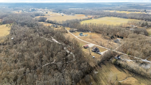 drone / aerial view featuring a rural view