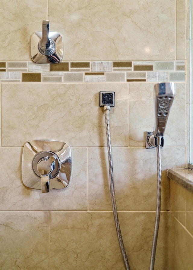 interior details featuring walk in shower