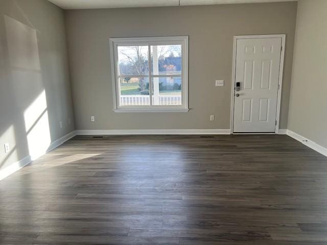 entrance foyer featuring dark hardwood / wood-style floors