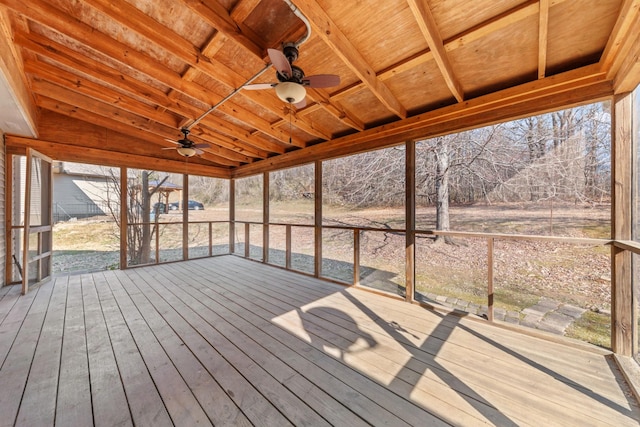 wooden terrace with ceiling fan