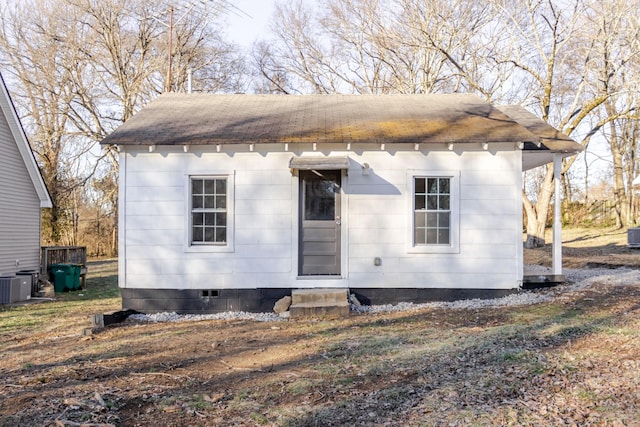 view of front of home featuring central air condition unit