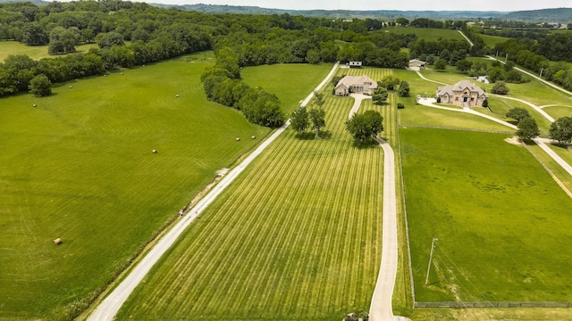 drone / aerial view featuring a rural view