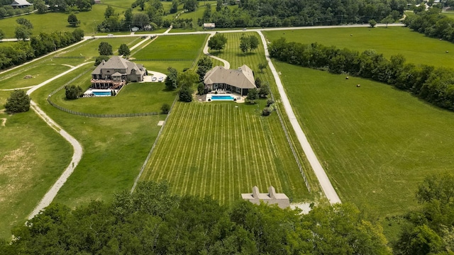 aerial view with a rural view