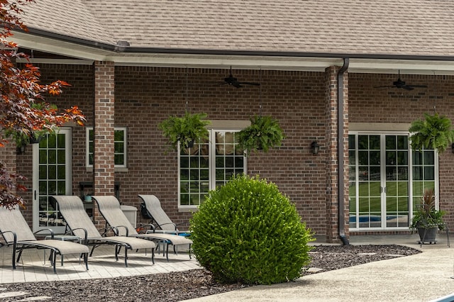 view of patio / terrace with ceiling fan