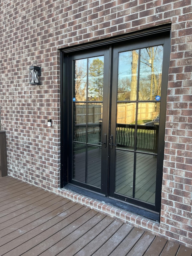 doorway to property with french doors