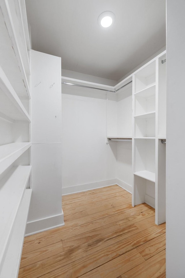 walk in closet featuring light hardwood / wood-style floors