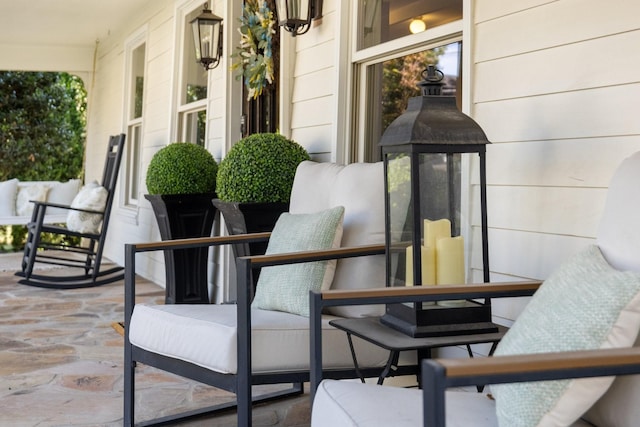 view of patio with a porch