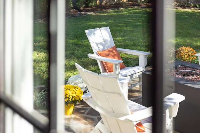 details featuring an outdoor fire pit