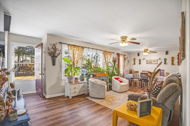 living room featuring hardwood / wood-style floors