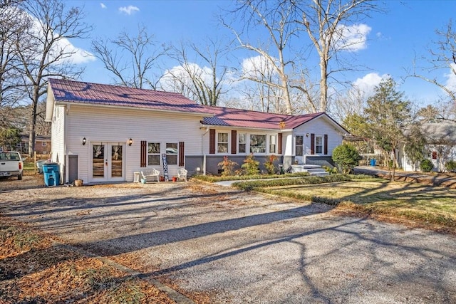 view of front of home with french doors