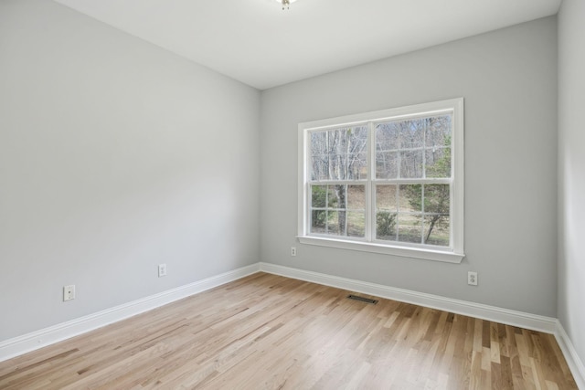 empty room featuring light wood-type flooring