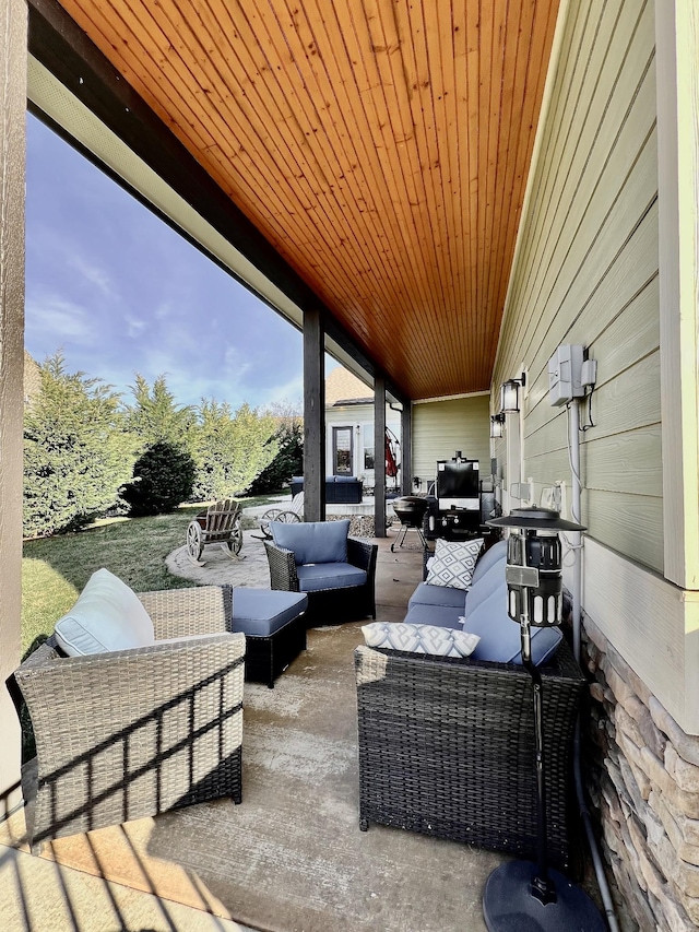 view of patio / terrace featuring an outdoor living space