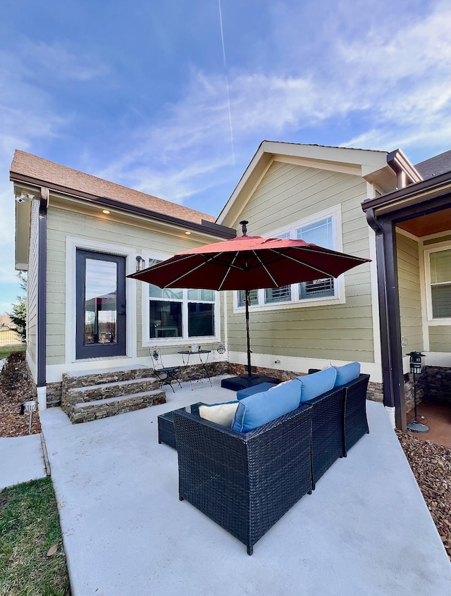 view of patio with an outdoor living space