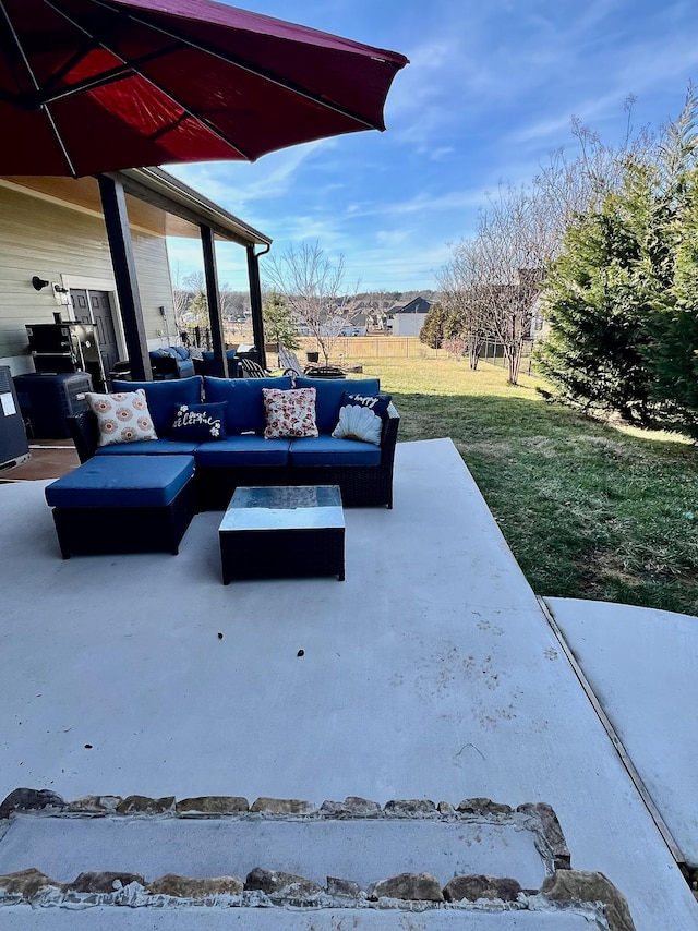 view of patio / terrace with an outdoor hangout area