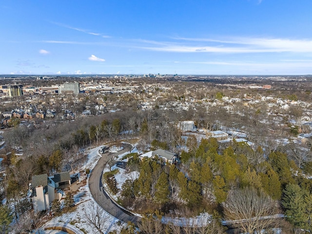 view of snowy aerial view