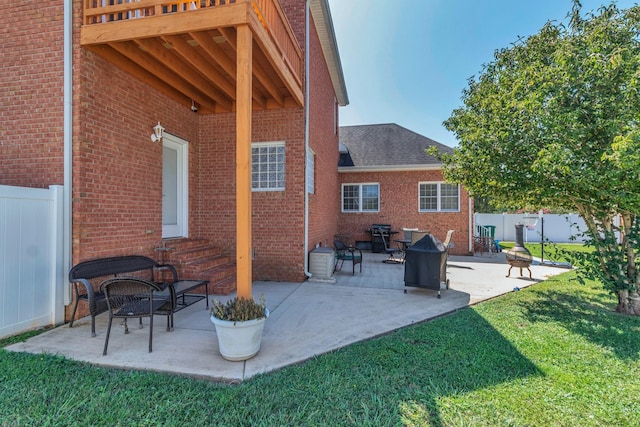 view of patio / terrace featuring a balcony