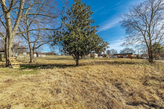 view of yard with a rural view