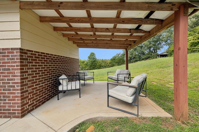 view of patio with an outdoor hangout area