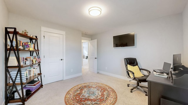 office with light colored carpet