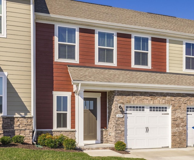 view of front of property featuring a garage