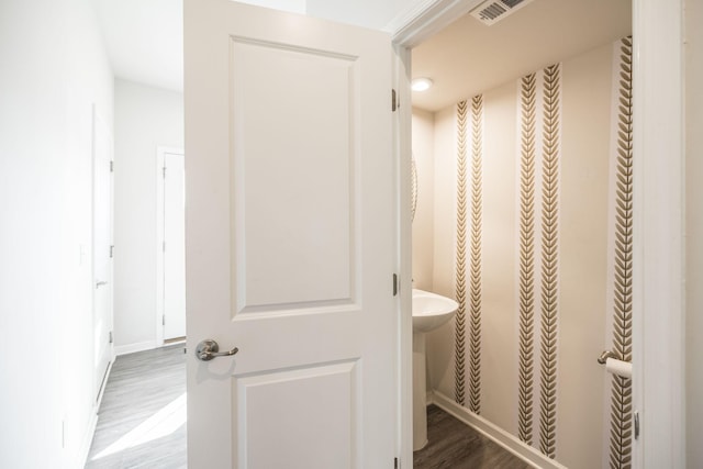 interior space with hardwood / wood-style flooring