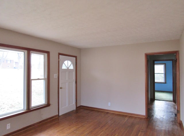 entrance foyer featuring a wealth of natural light and hardwood / wood-style floors