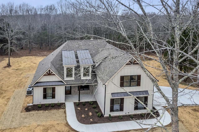 view of front of property with central AC unit