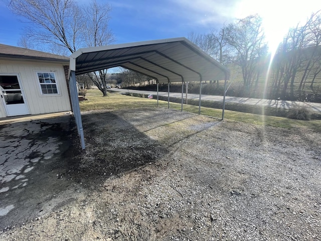 view of car parking with a detached carport