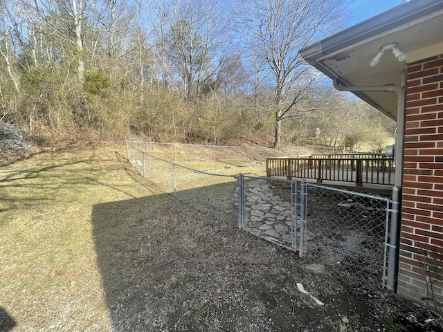 view of yard with fence