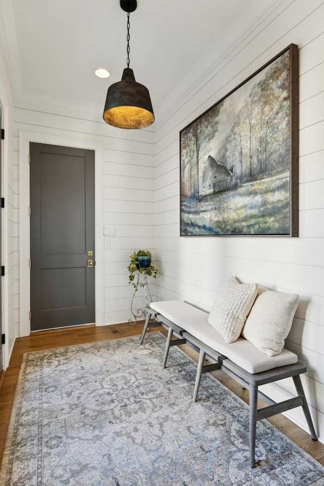 interior space featuring dark wood-type flooring