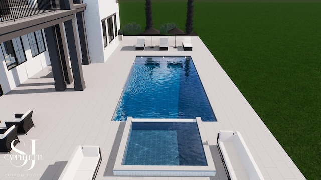 view of pool with a patio area