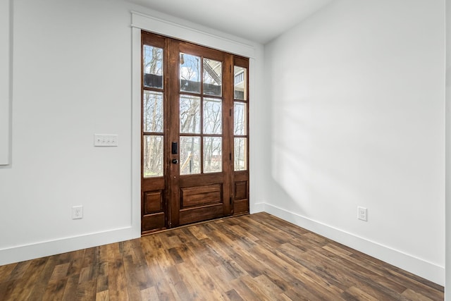 foyer with hardwood / wood-style flooring