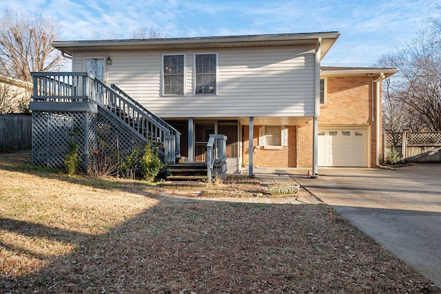 view of front property with a garage