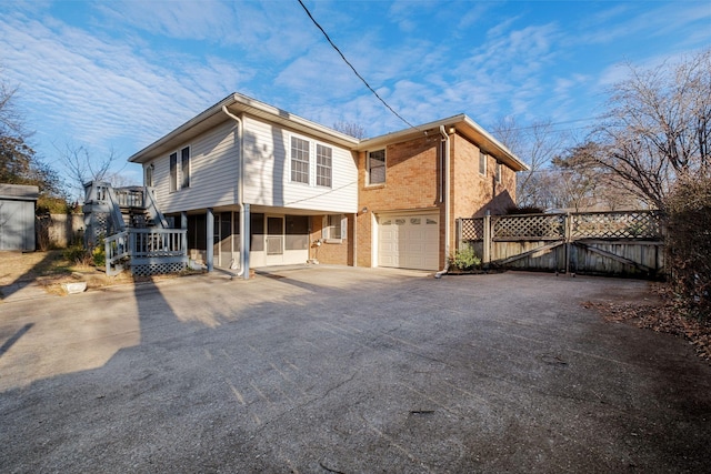 exterior space featuring a garage