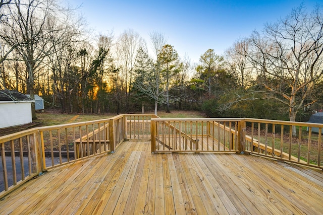 view of deck at dusk