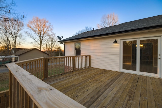 view of deck at dusk