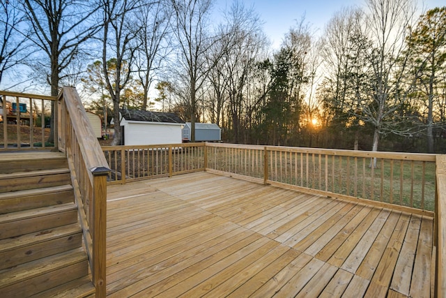 view of deck at dusk