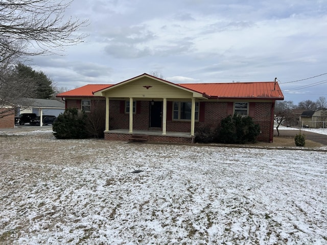 view of front of home with a porch