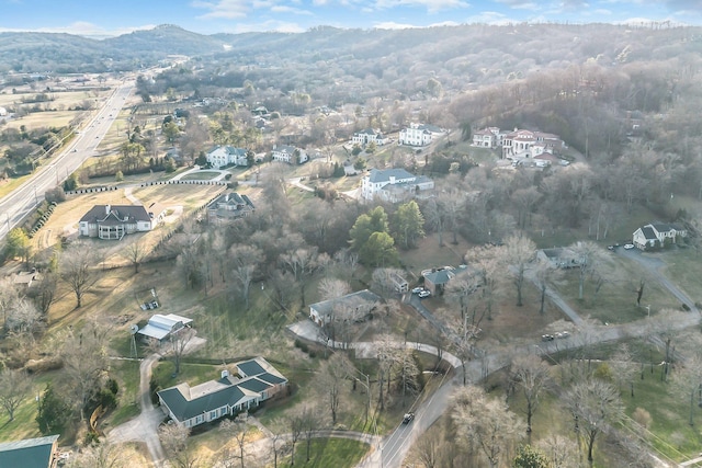 bird's eye view featuring a mountain view