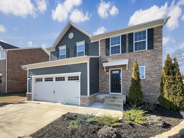 view of front of house with a garage