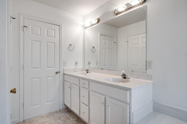 bathroom featuring tile patterned floors and vanity