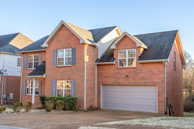 view of front of house with a garage