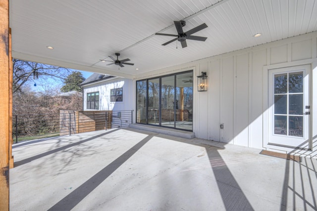 view of patio / terrace with ceiling fan