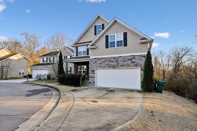 view of front facade featuring a garage