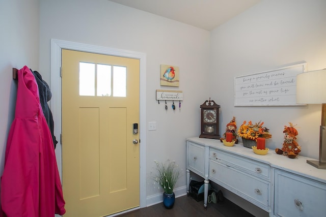 entrance foyer featuring dark hardwood / wood-style flooring