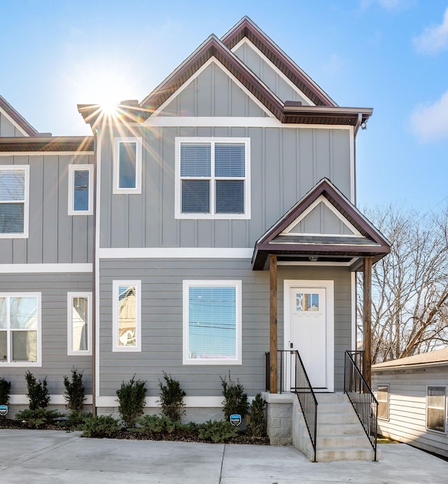 view of front of property featuring board and batten siding