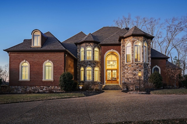 view of front of property featuring french doors