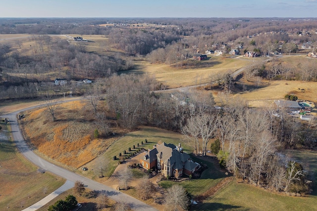 drone / aerial view with a rural view